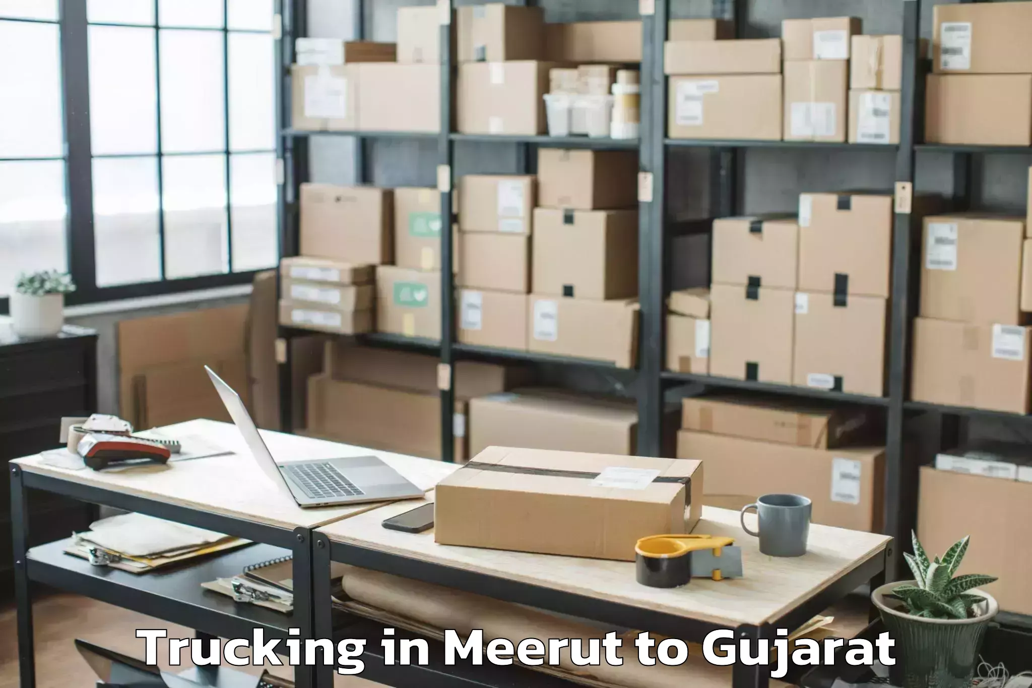 Book Meerut to Kavant Trucking Online